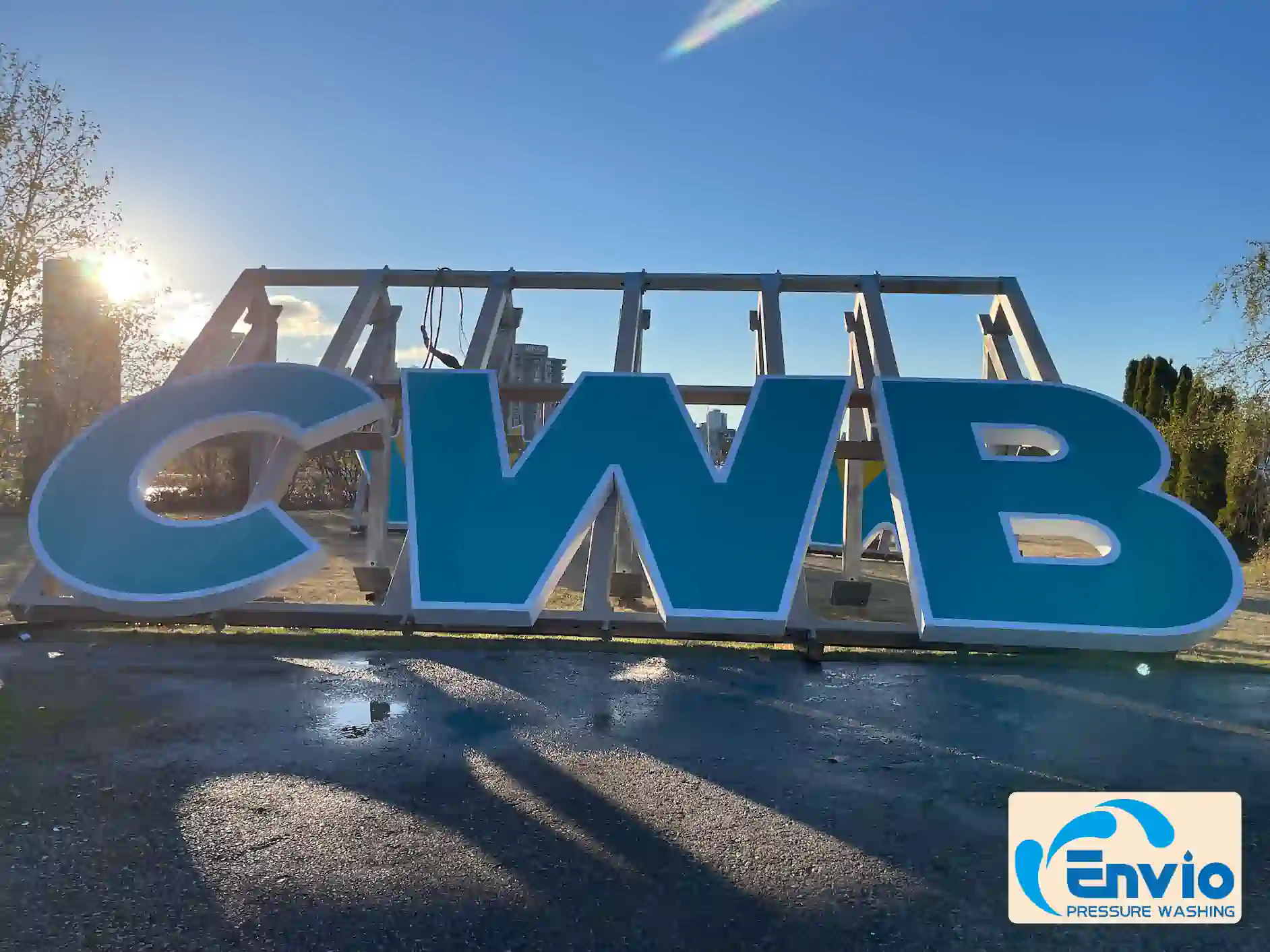 CWB sign cleaning after