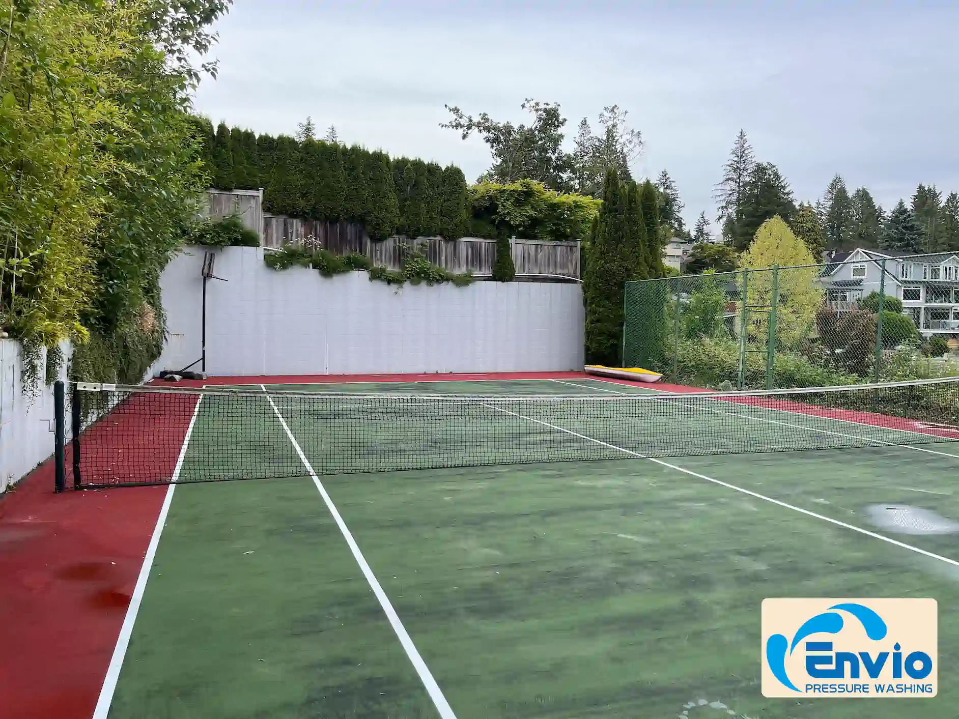 Tennis court after cleaning