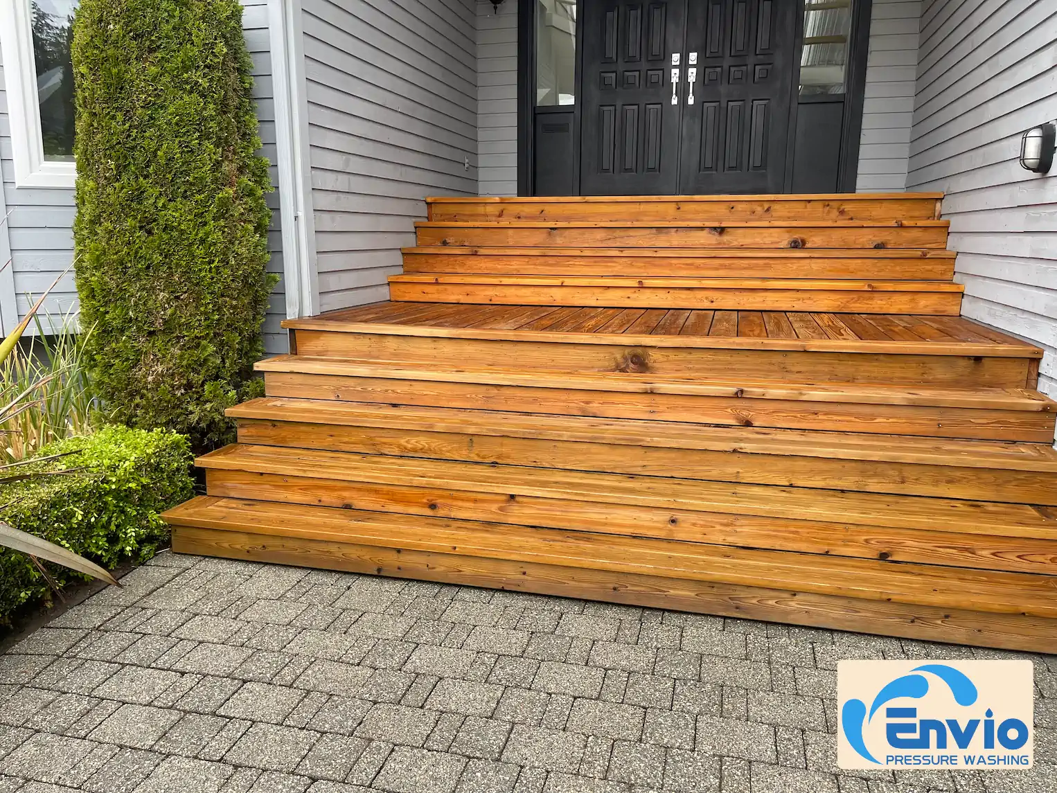 Wooden stairs after